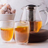 Wilmax 2 Doppelwandtassen & 1 Teekanne Set, WL-888803/A-888748/A2